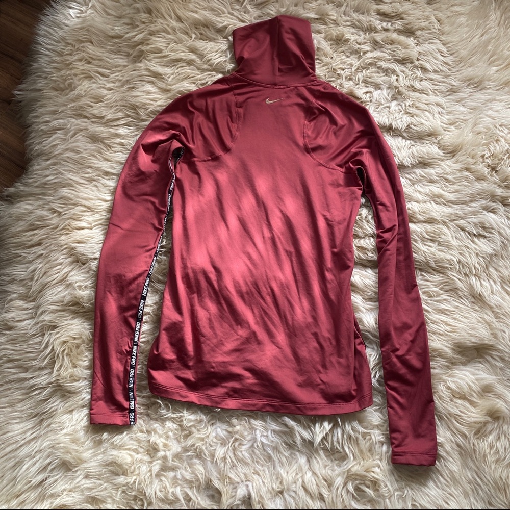 Nike Pro Dri Fit Raspberry Long Sleeve Turtle Neck - Picture 4 of 8